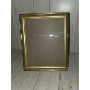 Vtg Brass Gold Metal Photo Frame 8x10 Maroon Velvet Back Hollywood Regency